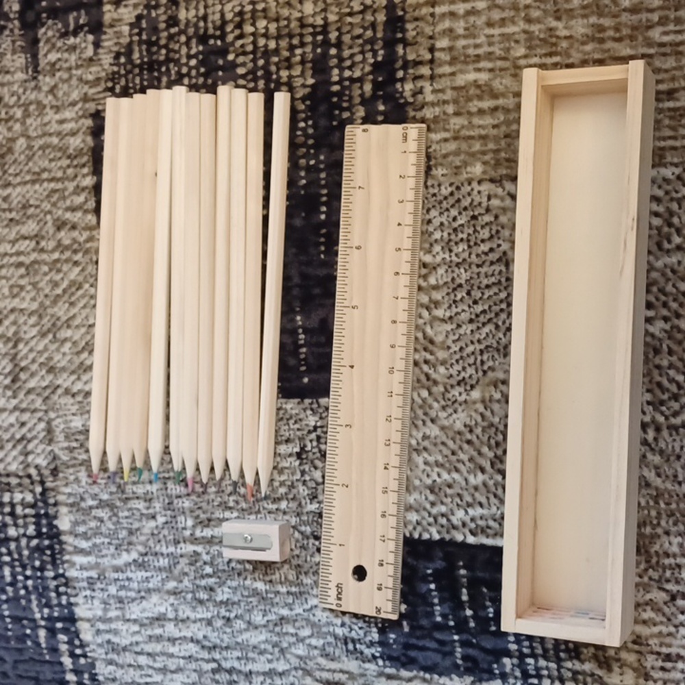 4/$80 New Wooden Pencils In Ruler Box - University Of WIindsor